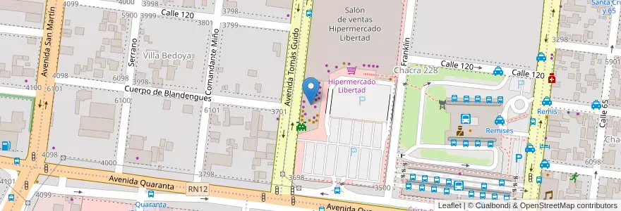 Mapa de ubicacion de Paseo Posadas en الأرجنتين, Misiones, Departamento Capital, Municipio De Posadas, Posadas.