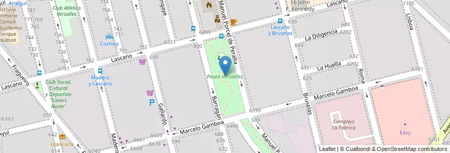 Mapa de ubicacion de Paseo Versailles, Versalles en アルゼンチン, Ciudad Autónoma De Buenos Aires, ブエノスアイレス, Comuna 10.
