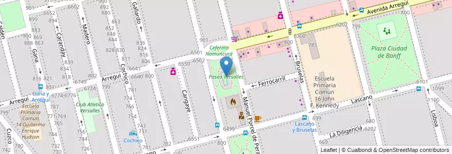 Mapa de ubicacion de Paseo Versalles, Versalles en アルゼンチン, Ciudad Autónoma De Buenos Aires, ブエノスアイレス, Comuna 10.