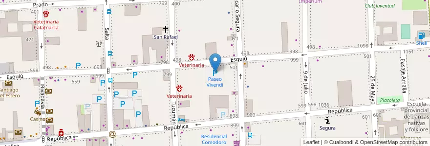 Mapa de ubicacion de Paseo Vivendi en Аргентина, Катамарка, Departamento Capital, Municipio De San Fernando Del Valle De Catamarca, San Fernando Del Valle De Catamarca.