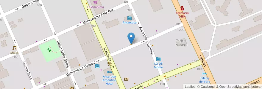 Mapa de ubicacion de Paso Garibaldi Resto Bar en Аргентина, Ушуая (Департамент), Чили, Огненная Земля, Антарктида И Острова Южной Атлантики, Ushuaia.