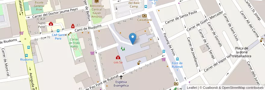 Mapa de ubicacion de Passeig Prim en Spanien, Katalonien, Tarragona, Baix Camp, Reus.