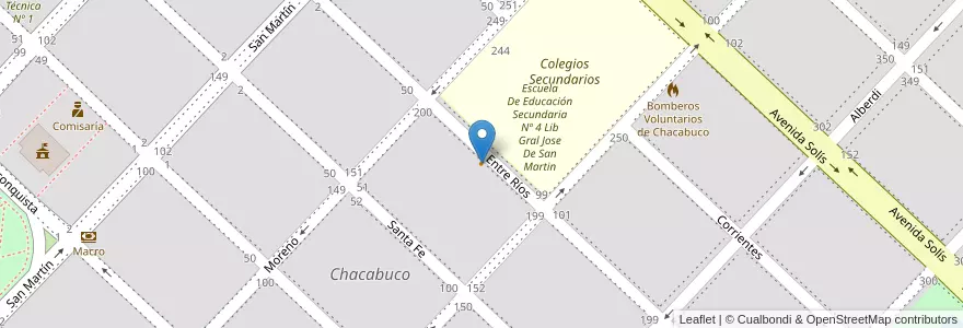 Mapa de ubicacion de Pasta Nostra en 阿根廷, 布宜诺斯艾利斯省, Partido De Chacabuco, Chacabuco.