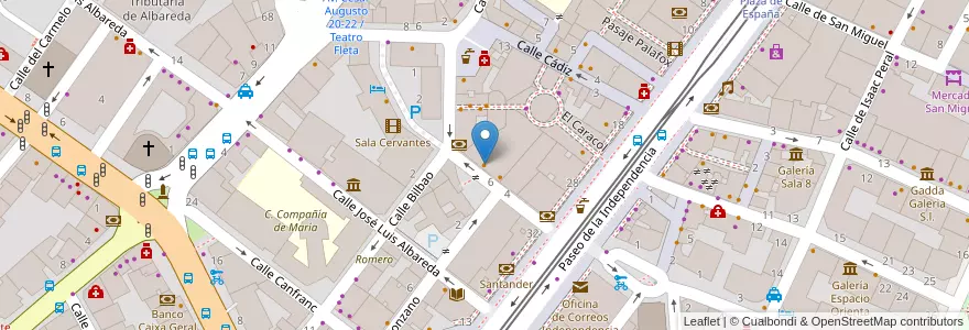 Mapa de ubicacion de Pasta y pizza nostra en Espanha, Aragão, Saragoça, Zaragoza, Saragoça.