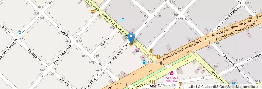 Mapa de ubicacion de Pastas Al Paso y Algo Más, Velez Sarsfield en الأرجنتين, Ciudad Autónoma De Buenos Aires, Buenos Aires, Comuna 10.