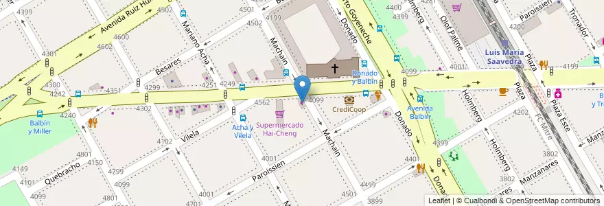 Mapa de ubicacion de Pastas Artesanales, Saavedra en アルゼンチン, Ciudad Autónoma De Buenos Aires, Comuna 12, ブエノスアイレス.