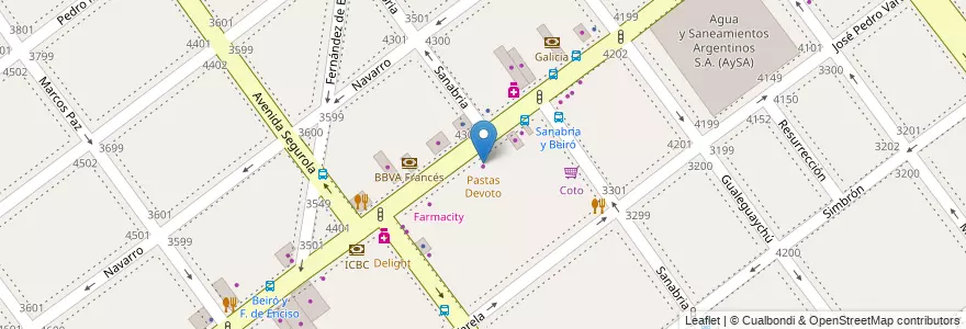 Mapa de ubicacion de Pastas Devoto, Villa Devoto en 阿根廷, Ciudad Autónoma De Buenos Aires, 布宜诺斯艾利斯, Comuna 11.
