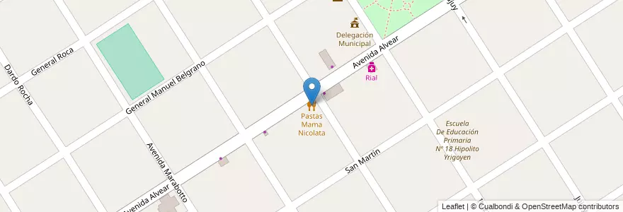 Mapa de ubicacion de Pastas Mama Nicolata en アルゼンチン, ブエノスアイレス州, Partido De Tigre, Benavídez.