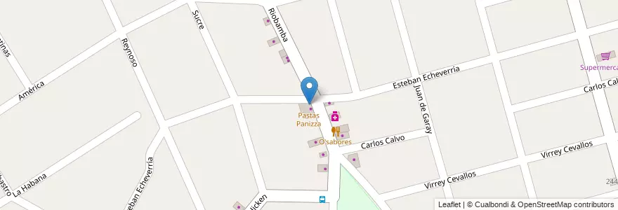Mapa de ubicacion de Pastas Panizza en アルゼンチン, ブエノスアイレス州, Partido De Tigre, Don Torcuato.