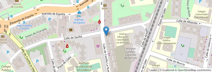 Mapa de ubicacion de Pastelería-Cafetería Fuentes en España, Comunidad De Madrid, Comunidad De Madrid, Área Metropolitana De Madrid Y Corredor Del Henares, Fuenlabrada.