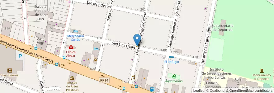 Mapa de ubicacion de pasticcio en Argentina, San Juan, Chile, Capital.