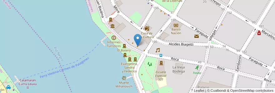 Mapa de ubicacion de Pata Negra en Arjantin, Buenos Aires, Partido De Patagones, Carmen De Patagones.