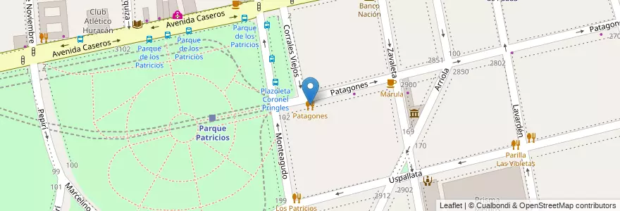 Mapa de ubicacion de Patagones, Parque Patricios en アルゼンチン, Ciudad Autónoma De Buenos Aires, Comuna 4, ブエノスアイレス.