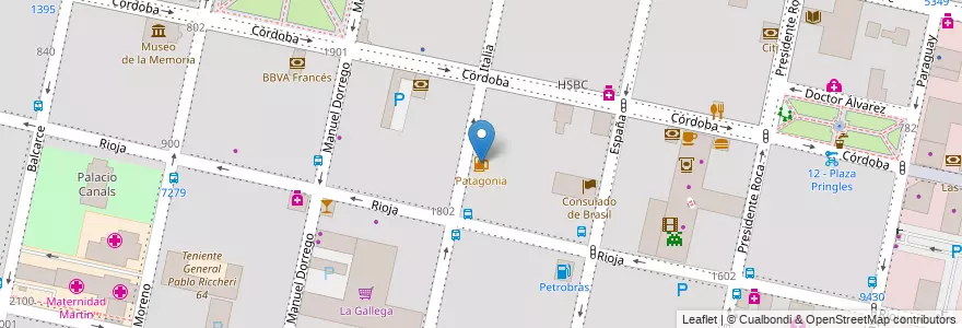 Mapa de ubicacion de Patagonia en アルゼンチン, サンタフェ州, Departamento Rosario, Municipio De Rosario, ロサリオ.