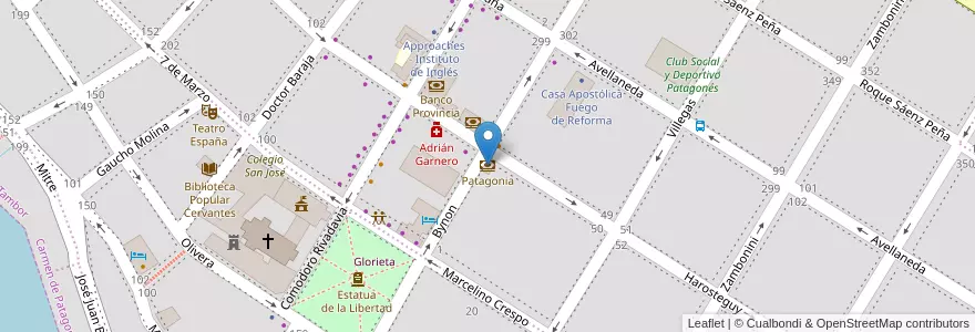 Mapa de ubicacion de Patagonia en アルゼンチン, ブエノスアイレス州, Partido De Patagones, Carmen De Patagones.