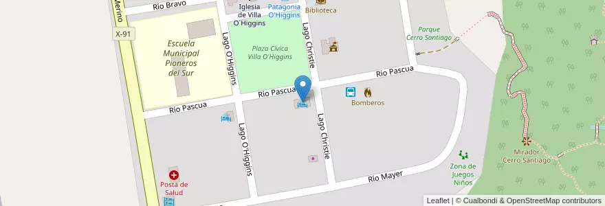 Mapa de ubicacion de Patagonia en Provincia De Capitán Prat, アイセン・デル・ヘネラル・カルロス・イバニェス・デル・カンポ州.