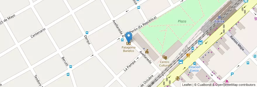 Mapa de ubicacion de Patagonia Banelco en Arjantin, Buenos Aires, Partido De Ezeiza, Ezeiza.