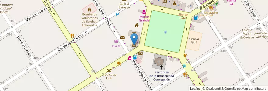 Mapa de ubicacion de Patagonia Banelco en アルゼンチン, ブエノスアイレス州, Partido De Esteban Echeverría, Monte Grande.