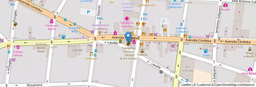 Mapa de ubicacion de Patagonia Flooring - Design & Art Center, Almagro en 阿根廷, Ciudad Autónoma De Buenos Aires, 布宜诺斯艾利斯.