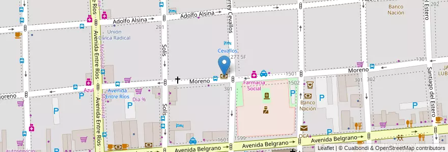 Mapa de ubicacion de Patagonia, Montserrat en アルゼンチン, Ciudad Autónoma De Buenos Aires, Comuna 1, ブエノスアイレス.