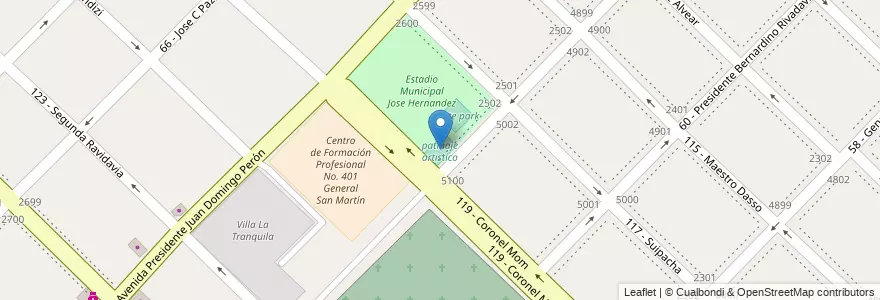 Mapa de ubicacion de patinaje artistico en Argentinië, Buenos Aires, Partido De General San Martín, Villa Lynch.