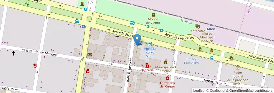 Mapa de ubicacion de Patio Cervezero en Arjantin, Şili, Río Negro, Municipio De Allen, Departamento General Roca.