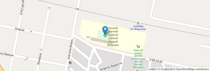 Mapa de ubicacion de Patio de juegos en Arjantin, San Juan, Şili, Caucete.