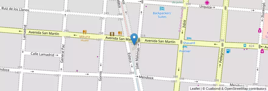 Mapa de ubicacion de Patio de la Empanada en アルゼンチン, サルタ州, Capital, Municipio De Salta, Salta.