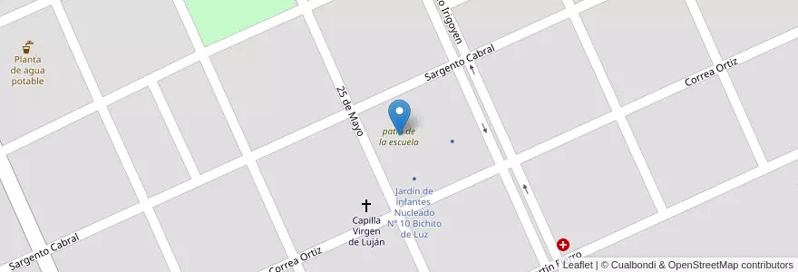 Mapa de ubicacion de patio de la escuela en Argentina, La Pampa, Departamento Conhelo, Municipio De Eduardo Castex, Eduardo Castex.
