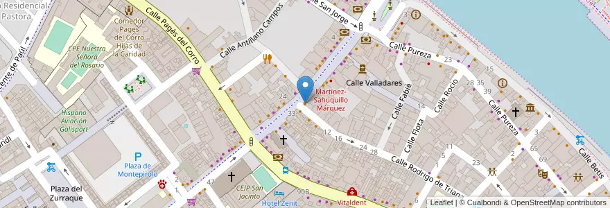 Mapa de ubicacion de Patio de San Eloy Las Columnas en Испания, Андалусия, Севилья, Севилья.