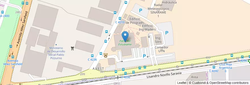 Mapa de ubicacion de Patio del Estudiante en Аргентина, Кордова, Departamento Capital, Pedanía Capital, Córdoba, Municipio De Córdoba.