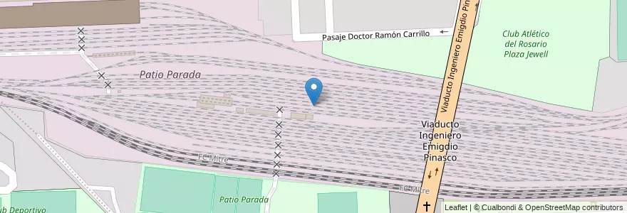 Mapa de ubicacion de Patio Parada en アルゼンチン, サンタフェ州, Departamento Rosario, Municipio De Rosario, ロサリオ.