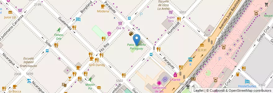 Mapa de ubicacion de Patio Porteño Paraguay, Palermo en Argentine, Ciudad Autónoma De Buenos Aires, Buenos Aires, Comuna 14.