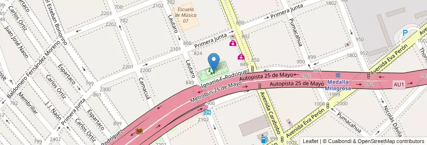 Mapa de ubicacion de Patio Recreativo Dúo Gardel-Razzano, Flores en آرژانتین, Ciudad Autónoma De Buenos Aires, Comuna 7, Buenos Aires.