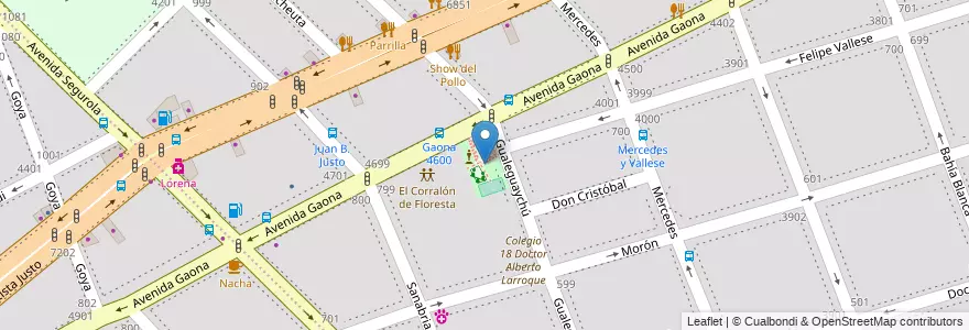 Mapa de ubicacion de Patio Recreativo La Victoria, Floresta en 阿根廷, Ciudad Autónoma De Buenos Aires, 布宜诺斯艾利斯, Comuna 10.