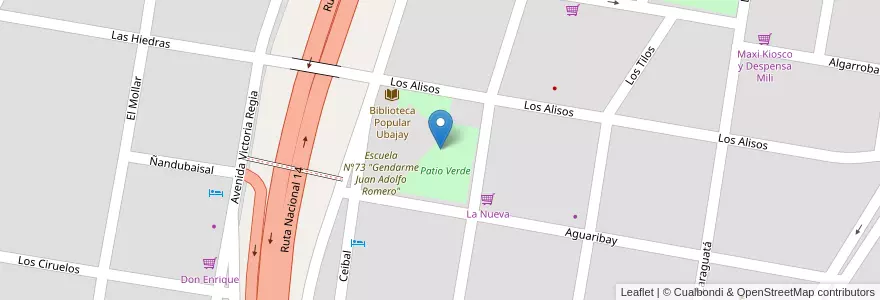 Mapa de ubicacion de Patio Verde en アルゼンチン, エントレ・リオス州, Departamento Colón, Distrito Sexto.