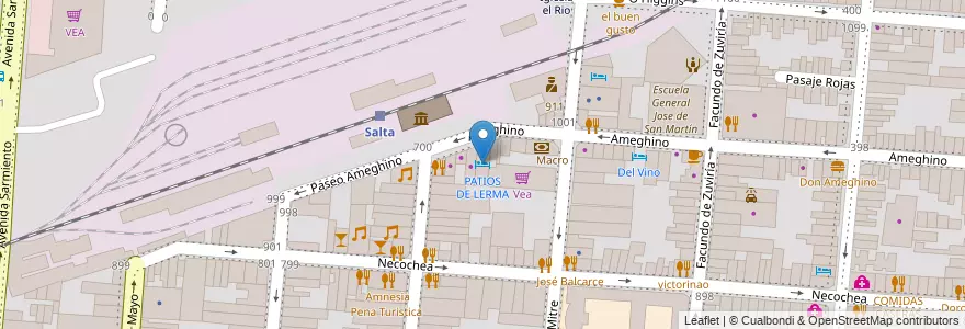 Mapa de ubicacion de PATIOS DE LERMA en Argentina, Salta, Capital, Municipio De Salta, Salta.