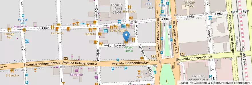 Mapa de ubicacion de Patios, San Telmo en الأرجنتين, Ciudad Autónoma De Buenos Aires, Comuna 1, Buenos Aires.