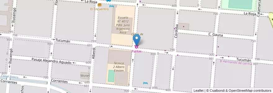 Mapa de ubicacion de Patitas en Аргентина, Сальта, Capital, Municipio De Salta, Salta.