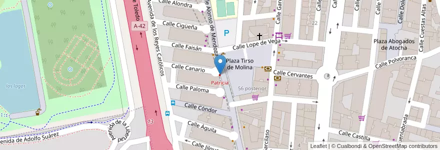 Mapa de ubicacion de Patricia en 西班牙, Comunidad De Madrid, Comunidad De Madrid, Área Metropolitana De Madrid Y Corredor Del Henares, Getafe.