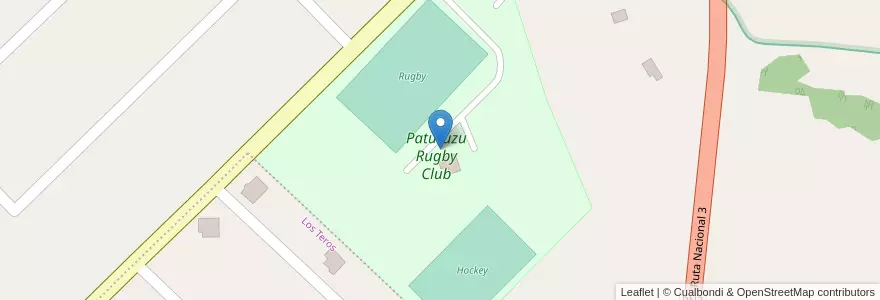 Mapa de ubicacion de Paturuzu Rugby Club en Arjantin, Chubut, Trelew, Departamento Rawson.