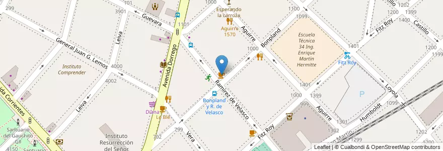 Mapa de ubicacion de Pau Pei, Chacarita en 阿根廷, Ciudad Autónoma De Buenos Aires, 布宜诺斯艾利斯, Comuna 15.