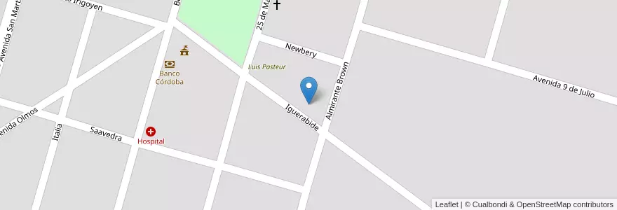 Mapa de ubicacion de Paula Albarracin en Arjantin, Córdoba, Departamento Presidente Roque Sáenz Peña, Pedanía La Amarga, Municipio De Melo, Melo.