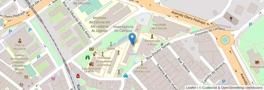 Mapa de ubicacion de Pavillón 1 campus UVigo en İspanya, Galicia / Galiza, Ourense, Ourense, Ourense.