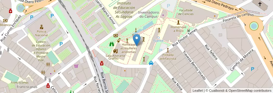 Mapa de ubicacion de Pavillón 2 do Campus de Auga de Ourense en Spanien, Galicien, Ourense, Ourense, Ourense.