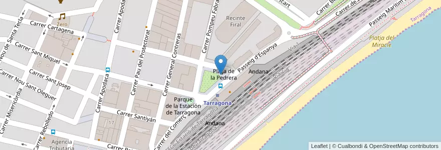 Mapa de ubicacion de Pbici2 en 스페인, Catalunya, Tarragona, Tarragonès, 타라고나.
