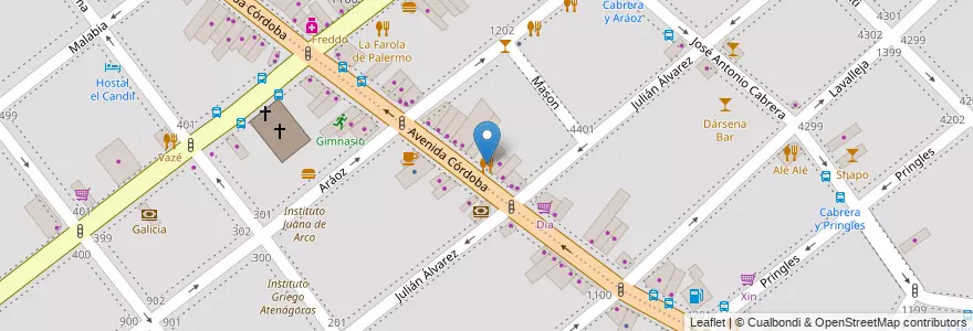 Mapa de ubicacion de P&E, Palermo en アルゼンチン, Ciudad Autónoma De Buenos Aires, ブエノスアイレス, Comuna 15.