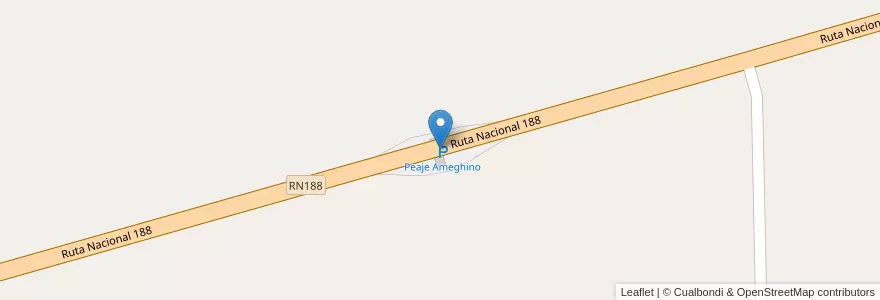 Mapa de ubicacion de Peaje Ameghino en アルゼンチン, ブエノスアイレス州, Partido De Florentino Ameghino.