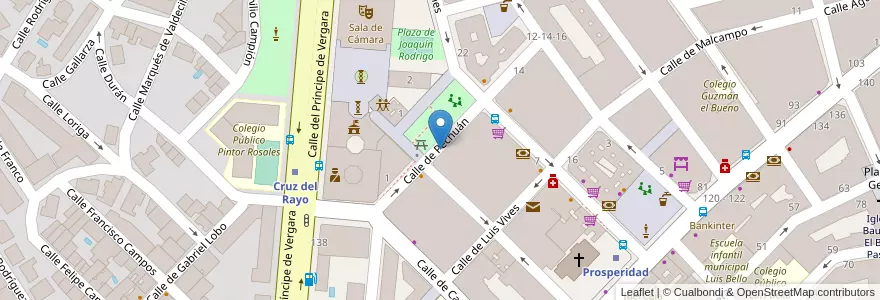 Mapa de ubicacion de PECHUAN, CALLE, DE,10 en اسپانیا, بخش خودمختار مادرید, بخش خودمختار مادرید, Área Metropolitana De Madrid Y Corredor Del Henares, مادرید.