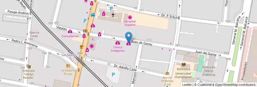 Mapa de ubicacion de Pediatria 24 en الأرجنتين, تشيلي, Mendoza, Godoy Cruz, Departamento Godoy Cruz, Distrito Ciudad De Godoy Cruz.